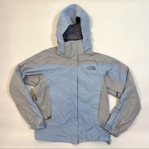 Women’s S Northface HyVent Waterproof Windbreaker Jacket/Parka light blue+grey